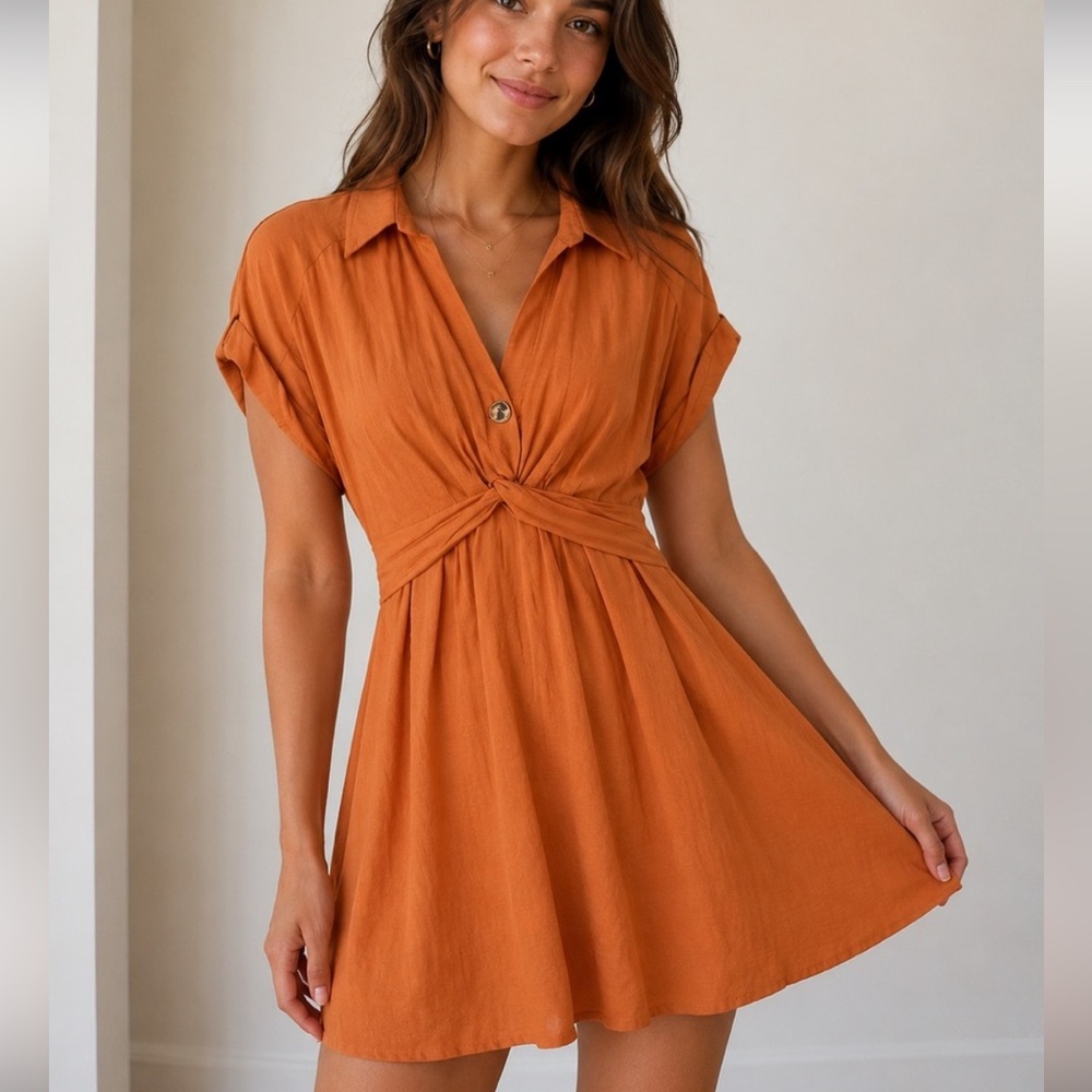 Sandro Orange Dress, Size 38
